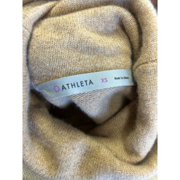 Athleta 100% Cashmere Turtleneck Pullover‎ - Stripe Cream & Tan - X-Small - Picture 9 of 9
